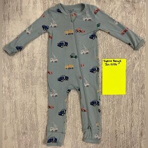 SOLD 6-12 Kyte BABY Construction Zip Romper